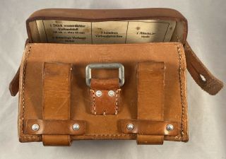 Antique Vintage Ww2 German Leather Medic Pouch Medical Leather Bag 1937 1940