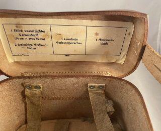 Antique Vintage WW2 German Leather Medic Pouch Medical Leather Bag 1937 1940 2