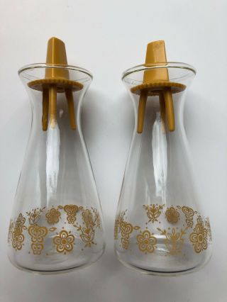 Vintage Corelle Clear Butterfly Gold Salt & Pepper Shakers