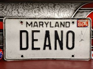 1986 Maryland Vanity License Plate Deano,  Dino,  Dean