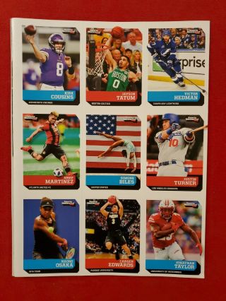 2018 Naomi Osaka Rookie Rc Card Sports Illustrated For Kids Uncut Sheet Of Cards