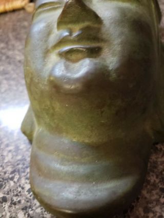 Vintage Chinese Old Cast Bronze Buddha Face Mask Wall Hanging 3
