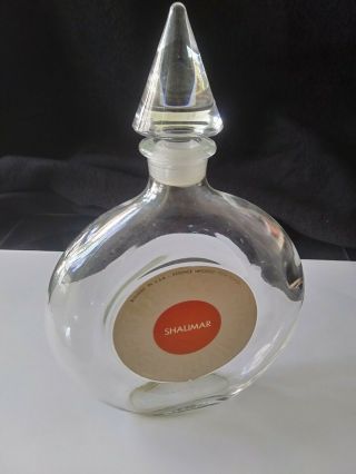 Vintage Guerlain Shalimar Perfume Bottle With Glass Stopper
