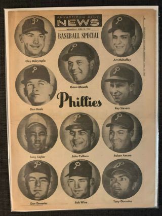 April 10,  1963 Philadelphia Daily News Baseball Special Newspaper Callison
