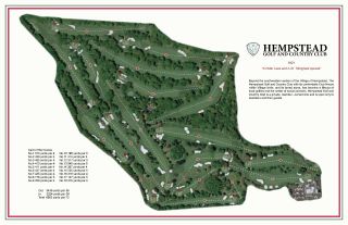 Hempstead Golf & Country Club A.  W.  Tillinghast 1921 Vintage Golf Course Map