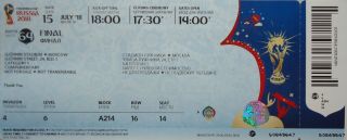 Ticket Final Wc 2018 Frankreich France - Kroatien Croatia Match 64