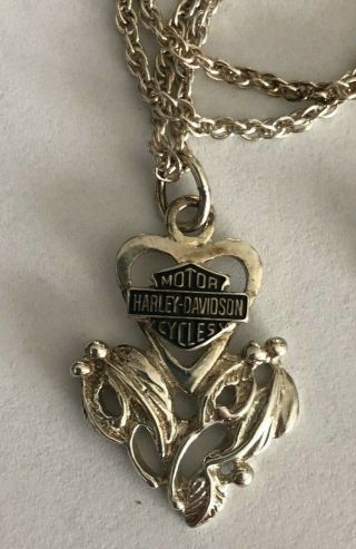 Harley Davidson Black Hills 925 Sterling Silver Pendant Necklace