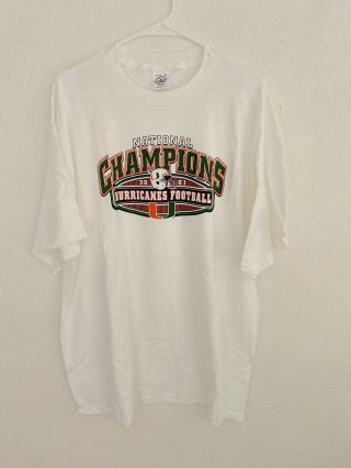 Vintage 2001 Miami Hurricanes National Champions Football T - Shirt Sz Xl