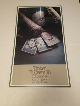 Vintage Chicago Cubs Tinker To Evers To Chance Framed Poster