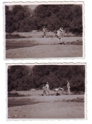 Nude Men Gay Interest,  Vintage Set Of 2 Photos,  1930`s,  290