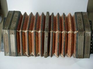 OLD ANTIQUE Vintage CONCERTINA Accordion squeeze box Made of WOOD AND BRASS 2