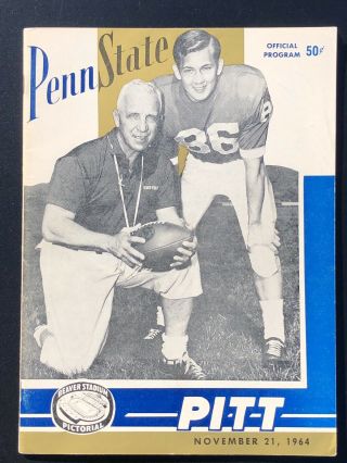 1964 Pitt Panthers Vs Penn State Nittany Lions Football Program 11/21 Rip Engle