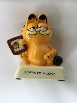 Vintage 1981 Garfield Figurine By Enesco " I Think I 