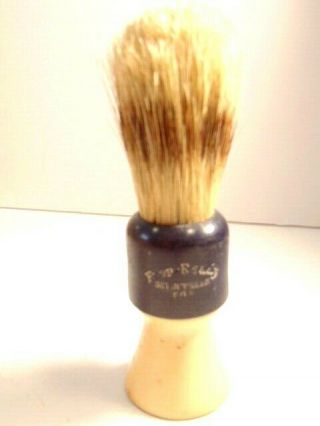 Vintage Ivory/ White And Black " Every Ready " 50b Shaving Brush; Made In Usa