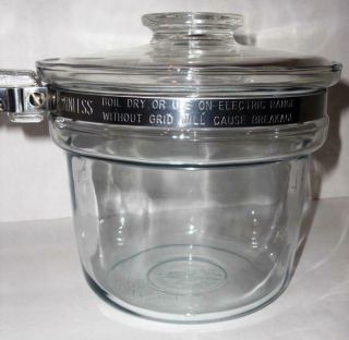Vintage Pyrex Flameware Glass Double Boiler 6283 - U Pot Only 1.  5 Qt (euc L@@k)