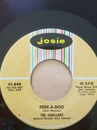 Nm Vintage The Cadillacs Peek - A - Boo & Lolita 45rpm Josie Records W/ Orig Sleeve