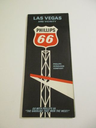Vintage 1967 Phillips 66 Las Vegas Nevada Gas Station Travel Road Map Box Kt8