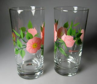 Franciscan Desert Rose Vintage Glassware Set Of 2 Tumblers 6 1/8 " 16oz England