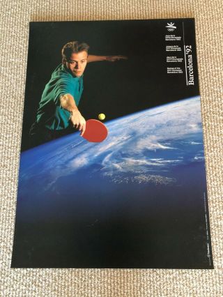 Barcelona 1992 Official Olympic Poster - Table Tennis