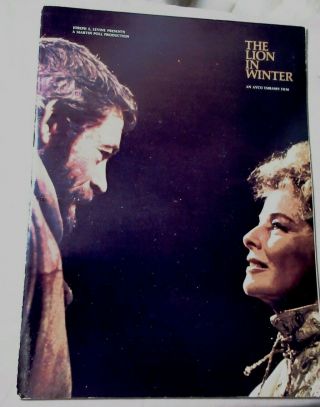 Vintage 1968 " The Lion In Winter " Movie Program Peter O 