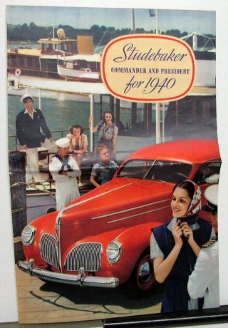 1940 Studebaker Commander & President Sedan Color Sales Brochure