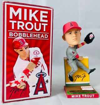 2013 Nib Mike Trout Los Angeles Angels Bobblehead 2012 Rookie Of The Year Sga