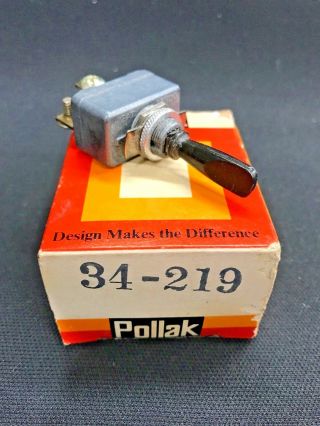 Vintage Heavy Duty Toggle Switch On - Off Pollak 34 - 219 50 Amp 12 - 24 Vault