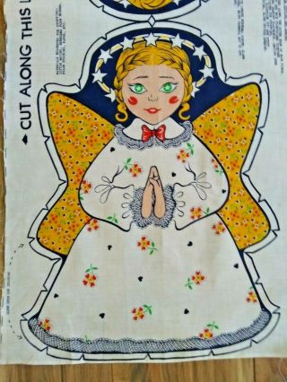 Angel With Star Halo Vintage Fabric Panel Cut - N - Sew Easy