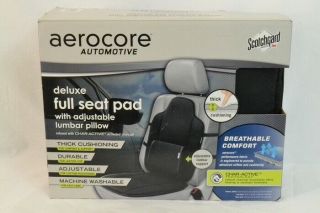 Aerocore Deluxe Full Seat Pad With Adjustable Lumbar Pillow Gray