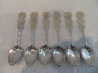 20th C Chinese Sterling Silver 6 Coffee Spoons Chinese Ideogram 102g 3,  6oz