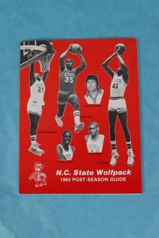 Vtg 1983 N.  C.  State Wolfpack Ncaa Basketball Post Season Souvenir Program Guide