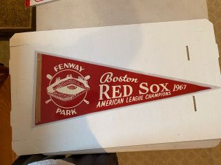 Vintage 1967 Boston Red Sox Al Champs Pennant - Fenway Park
