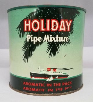 Vintage Advertising Holiday Pipe Mixture Tobacco Canister Z - 183