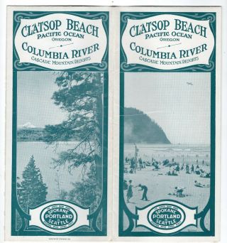 Vintage Spokane,  Portland & Seattle Railroad Brochure,  Clatsop Beach