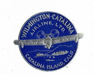 Wilmington - Catalina Airline Baggage Label Sticker Flying Boat 1930 