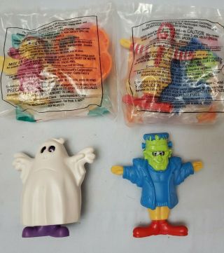 4 Vintage 1995 Mcdonald Removable Halloween Costume Figures Happy Meal Toy Promo