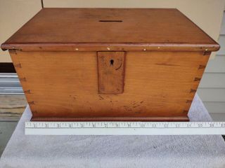 Antique Primitive Wood Voting Ballot Box Americana Country Hand Made Late 1800s