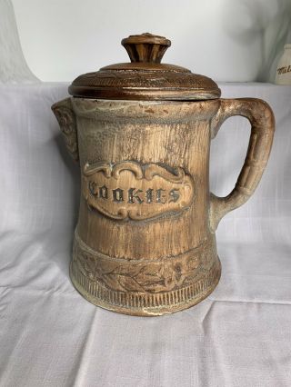 Vintage Treasure Craft Usa Large Brown Coffee Pot Cookie Jar.  12 " Tall