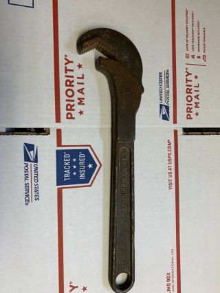 Vintage Reed Mw1 - 1/4 Spring Loaded Jaw Grip Pipe Wrench Drop Forged Steel 32mm