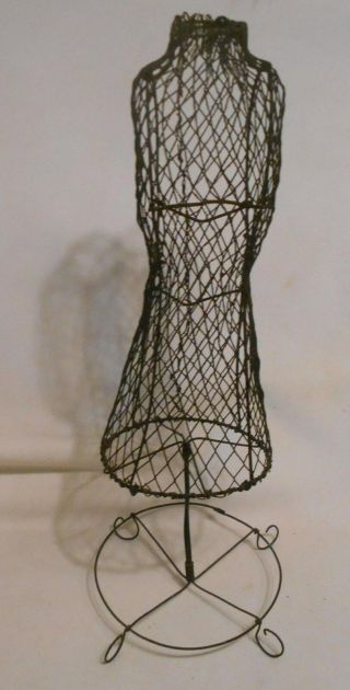 Vintage Wire 15 " Tall Decorative Dress Form Store Display