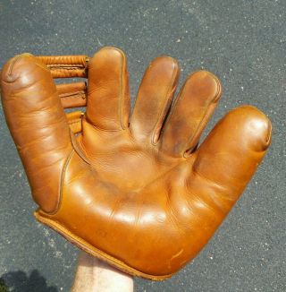 Vintage Nokoma Us Army Issue Split Finger Baseball Glove Button Back 1945 Beauty