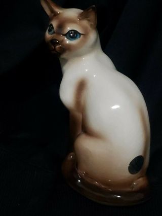 Vintage Deelee California Ceramic Siamese Cat Kitten Sitting Figure Pottery