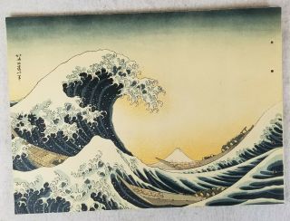 Antique Vintage Japanese Woodblock Print Hokusai The Great Wave
