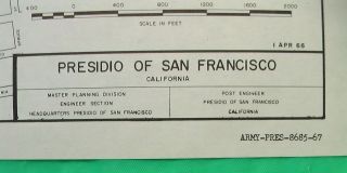 VINTAGE MAP OF PRESIDIO SAN FRANCISCO 1967 ARMY HEADQUARTERS OLD PAPER SOUVENIR 2