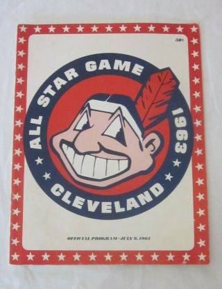 Official Program Mlb 1963 All Star Game Cleveland Oh Willie Mays Henry Aaron