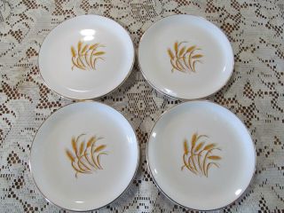 Set Of 4 Vintage Homer Laughlin Golden Wheat 6 " Bread & Butter Plates Dessert