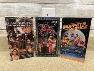 Vintage Jim Henson Vhs Bundle Labyrinth,  The Dark Crystal,  Muppets From Space