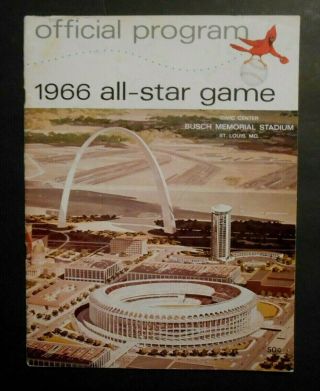 1966 Baseball All - Star Game Program St.  Louis Cardinals Mo Many Hofers