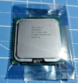 Intel Pentium 4 2.  8 Ghz 1m/800/04a Cpu Processor Chip Vtg 2004 521 Sl8hx
