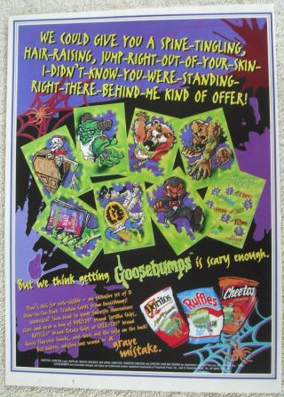 Vintage 1996 Doritos Goosebumps Ad Glow In The Dark Trading Cards Halloween